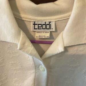 Vintqge Teddi Ivory Textured Polo